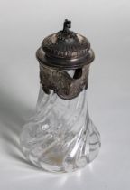 LOUIS XV STYLE CRYSTAL WINE DECANTER WITH SILVER NECK France, early 20th century