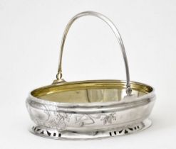 SILVER RUSK BASKET IN ART NOUVEAU STYLE WITH FLORAL DECORATION Russia, Moscow, presumably master’s m