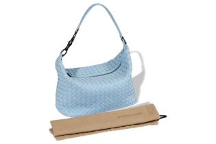 BOTTEGA VENETA Intrecciato blue shoulder bag