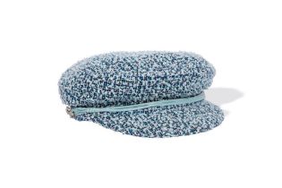 CHANEL COLLECTION 2023 Blue tweed cap