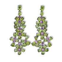 PERIDOTS AND AMETHYSTS EARRINGS