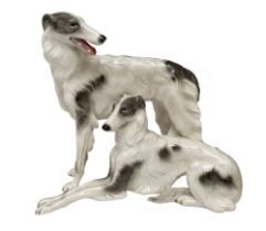 GOLDSCHEIDER PORCELAIN BORZOI DOG