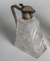 CRYSTAL VODKA DECANTER WITH SILVER NECK Russia, early 20th century