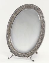 STANDING DRESSING TABLE MIRROR in SILVER laurel wreath and ribbons-shaped frame Russia, Moscow, lat