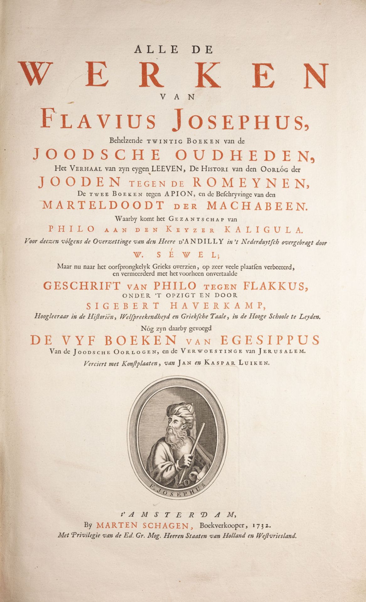 'ALLE DE WERKEN VAN FLAVIUS JOSEPHUS (...)' - Image 7 of 8