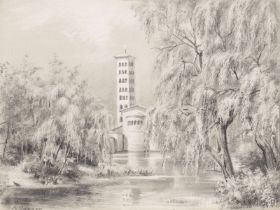 FRIEDENSKIRCHE IN SANSSOUCI, POTSDAM (um 1851)