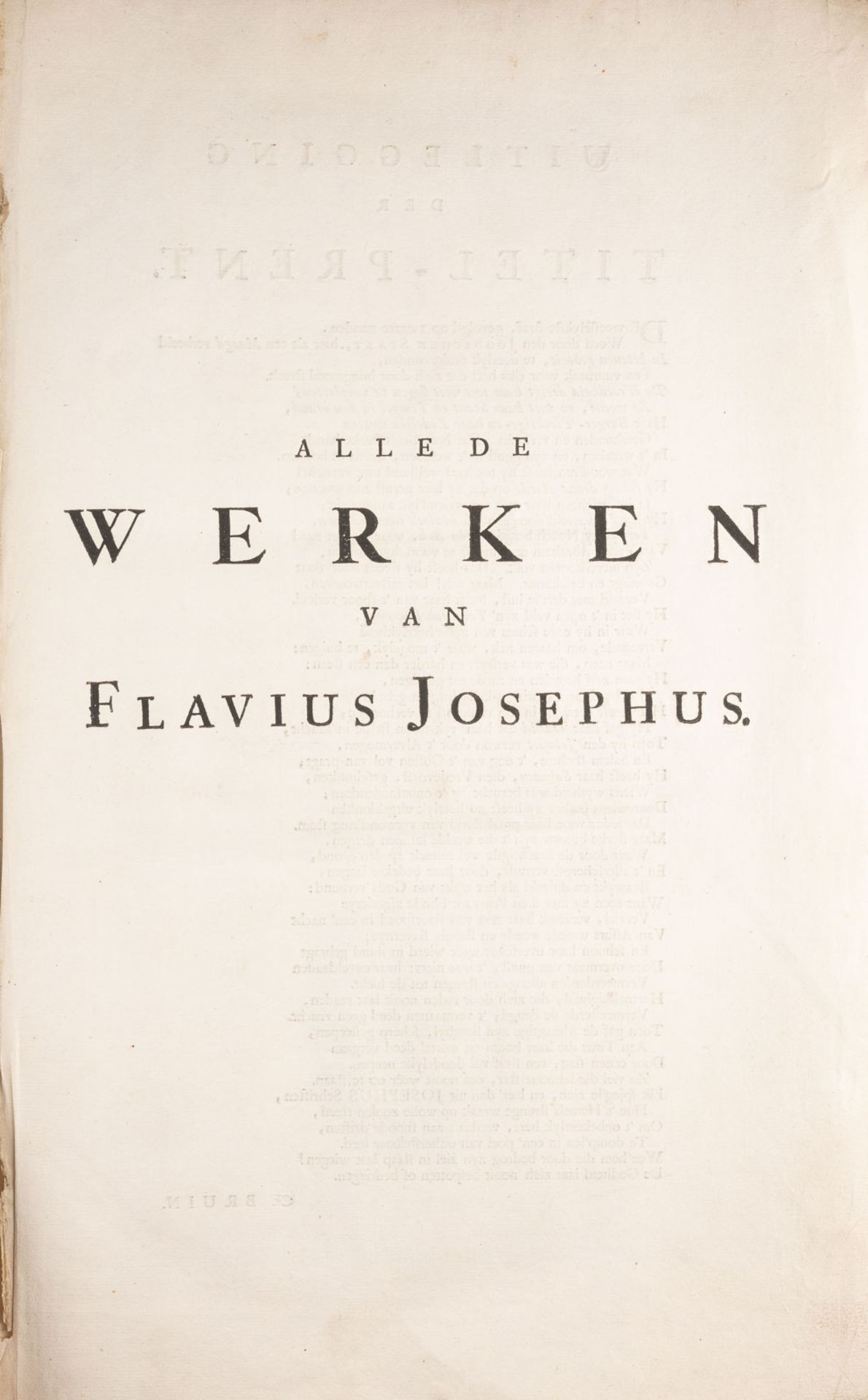 'ALLE DE WERKEN VAN FLAVIUS JOSEPHUS (...)' - Image 5 of 8