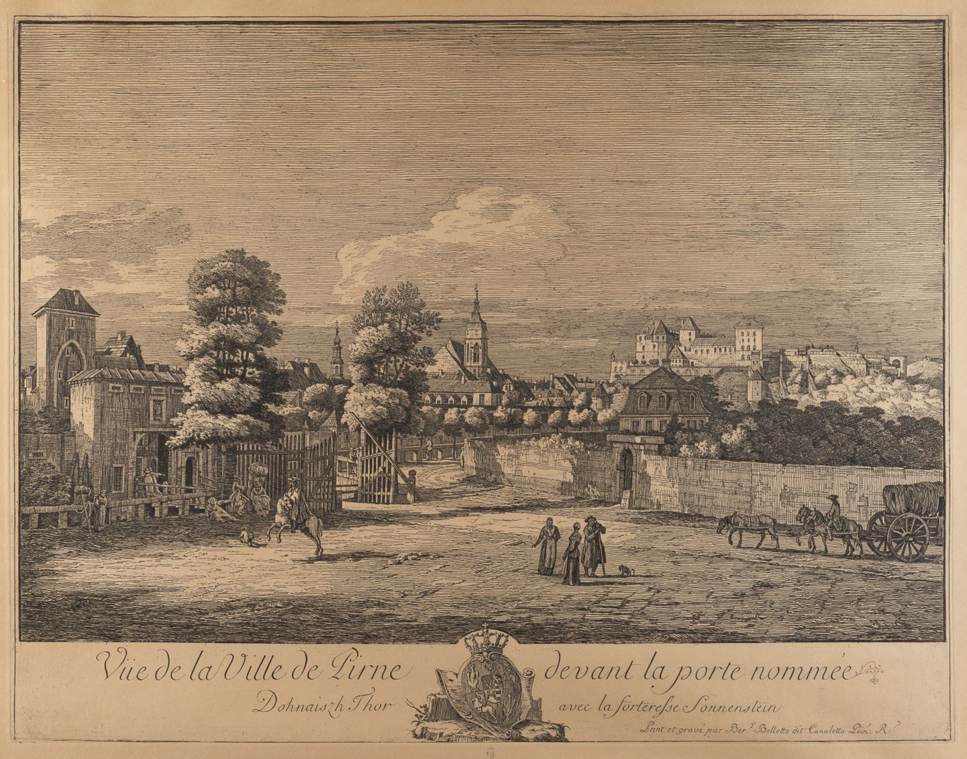 'VUE DE LA VILLE DE PIRNE DEVANT LA PORTE NOMMÉE DOHNAISZH THOR' (ANSICHT VON PIRNA VON DER WESTSEIT - Image 2 of 2