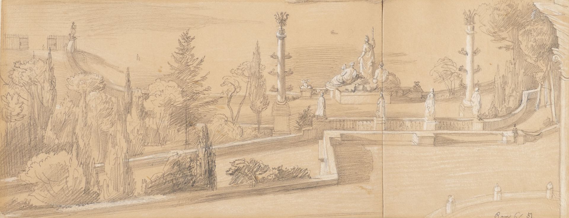 ABHANG DES PINCIO IN ROM, 1851