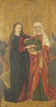 KONSTANZER SCHULE UM 1470. BEGEGNUNG DER SCHWANGEREN MARIA UND ELISABETH (ALTARF