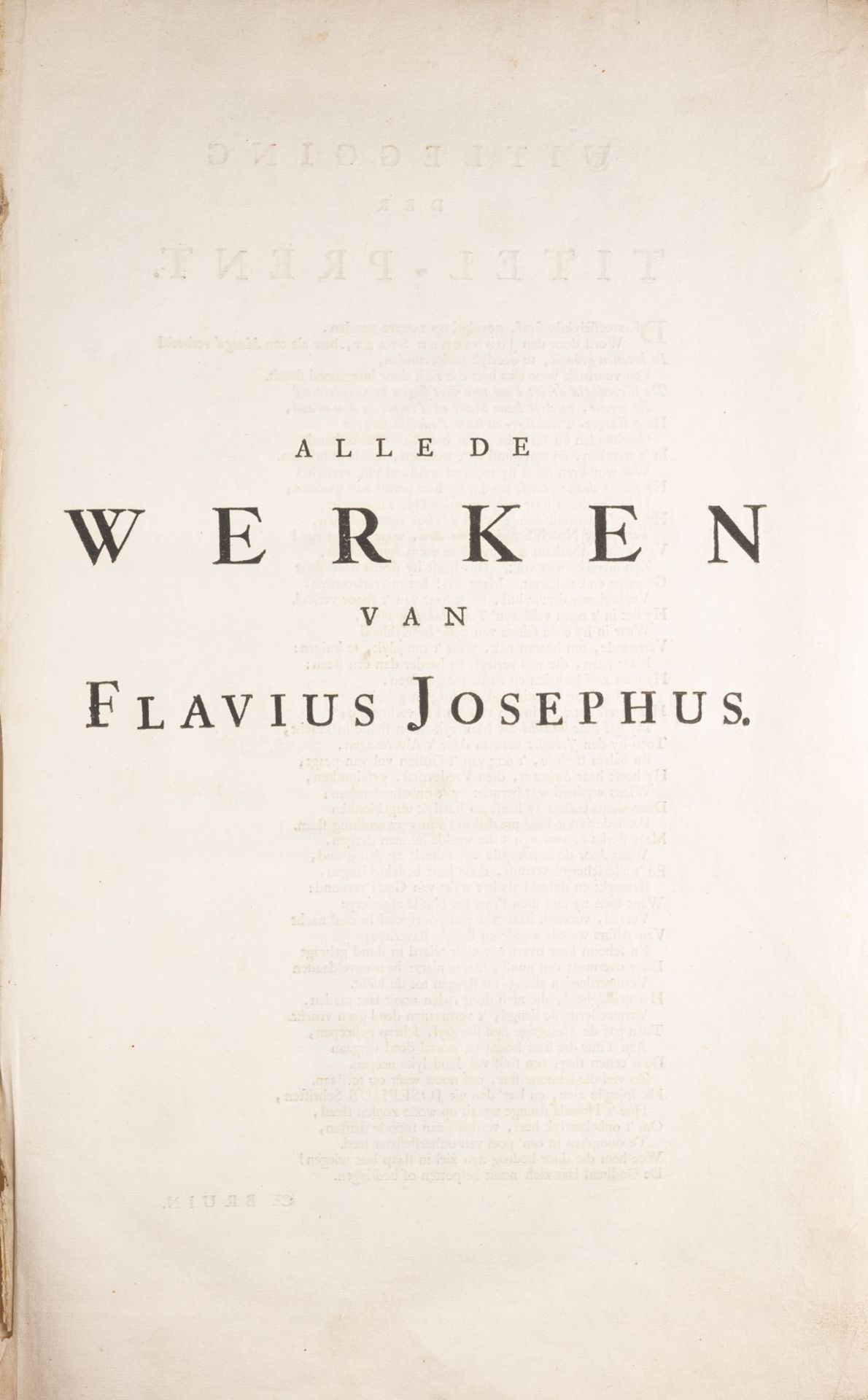 'ALLE DE WERKEN VAN FLAVIUS JOSEPHUS (...)' - Image 6 of 8