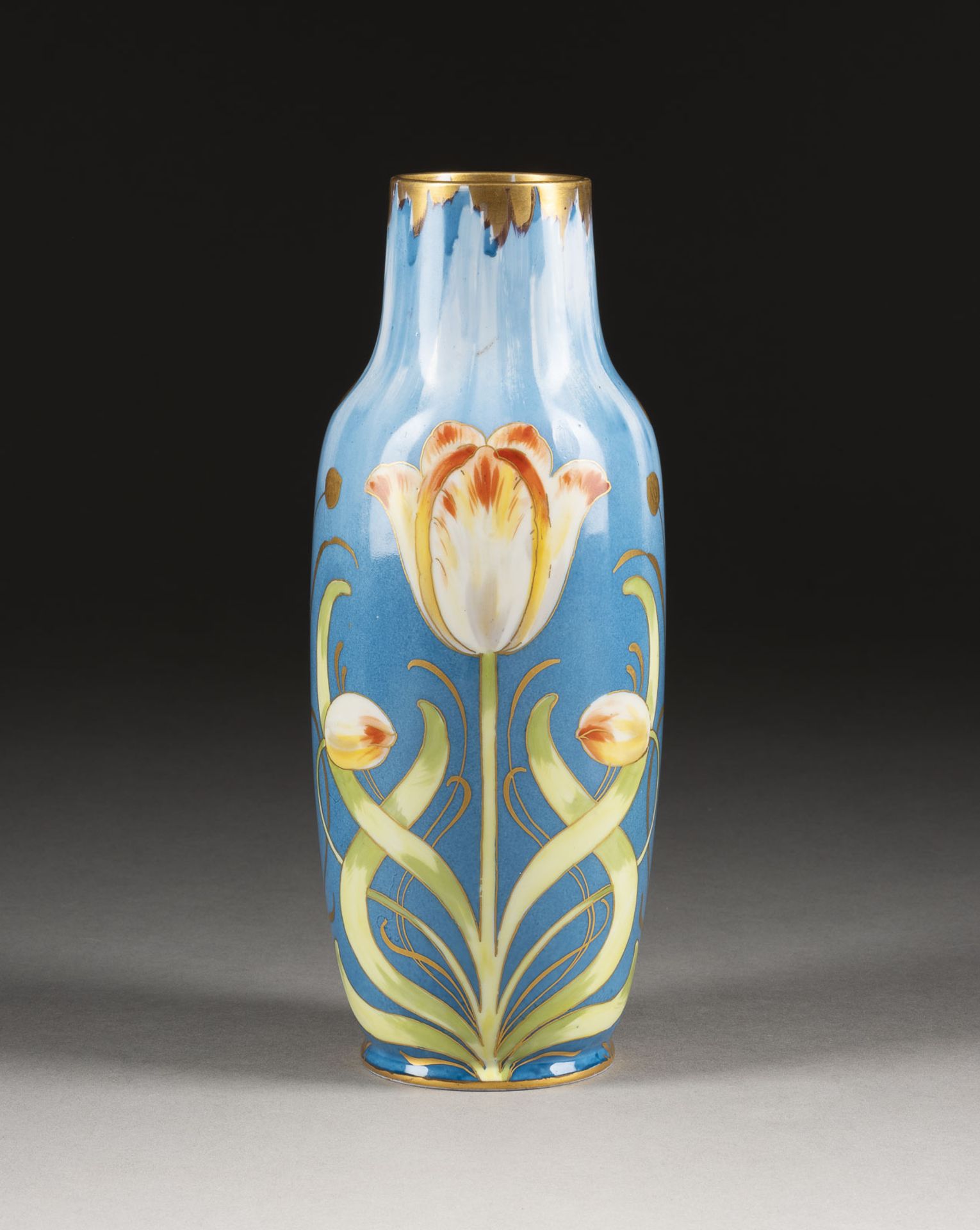 JUGENDSTIL-VASE MIT TULPEN - Image 2 of 2