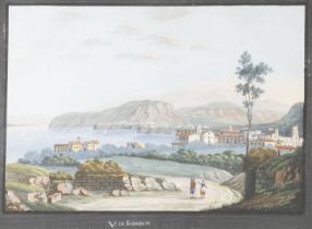 ZWEI ARBEITEN: DER AUSBRUCH DES VESUVS IN NEAPEL 1834. BLICK AUF SORRENT