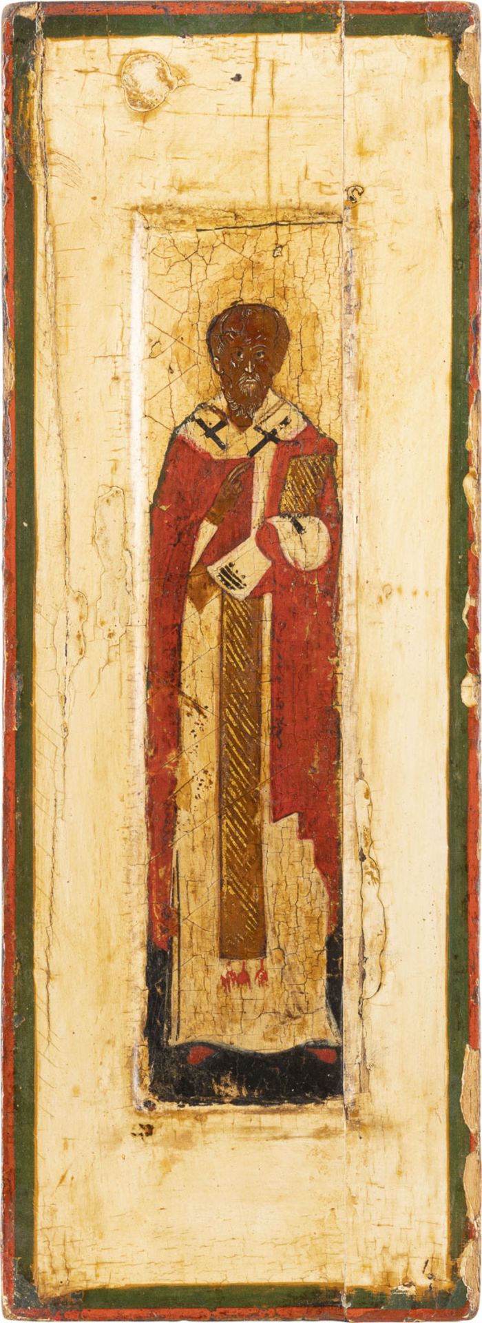 IKONEN-FRAGMENT MIT DEM HEILIGEN NIKOLAUS VON MYRA  - Bild 3 aus 3