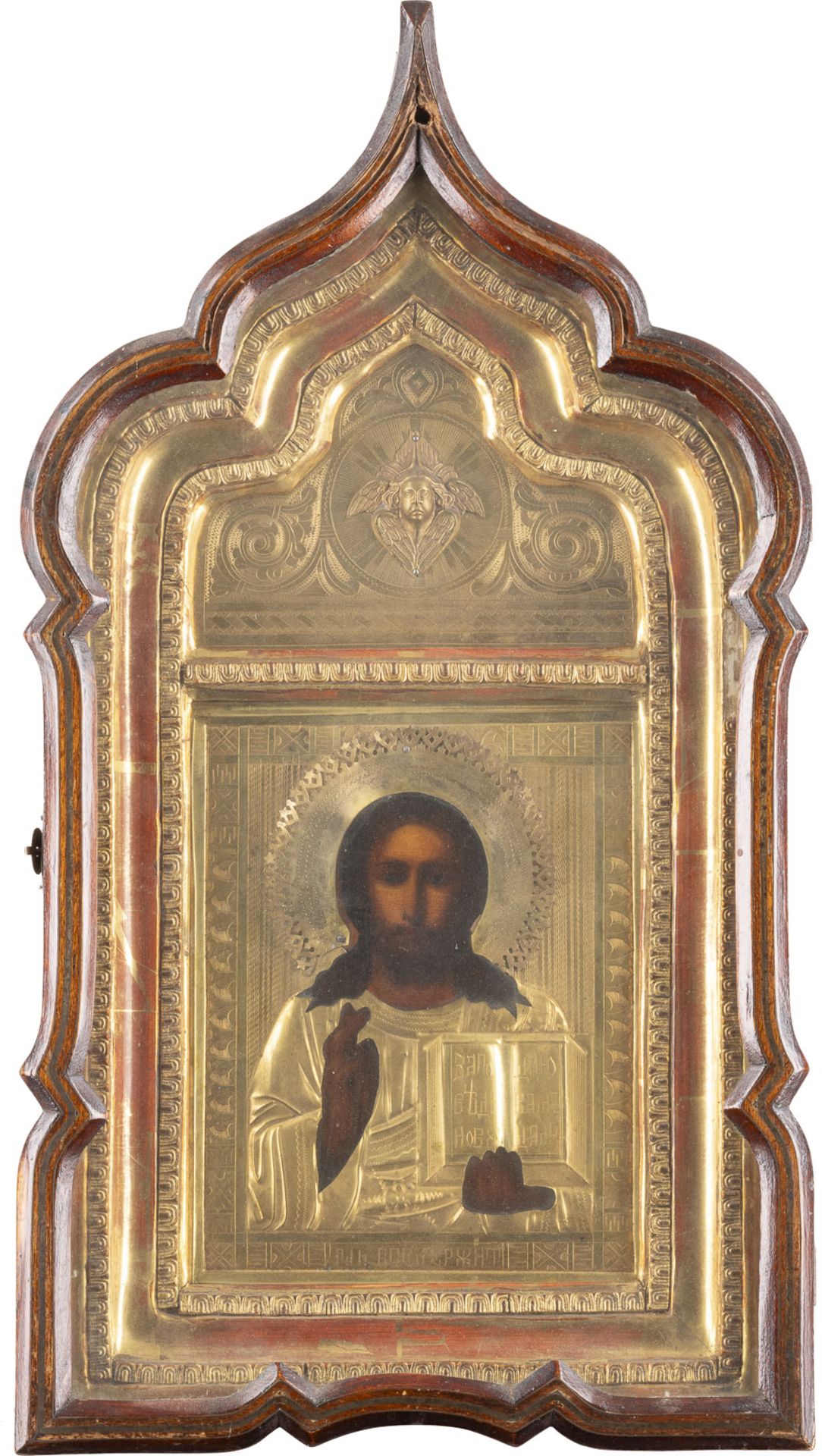 IKONE MIT CHRISTUS PANTOKRATOR MIT OKLAD IM KIOT  - Bild 3 aus 3