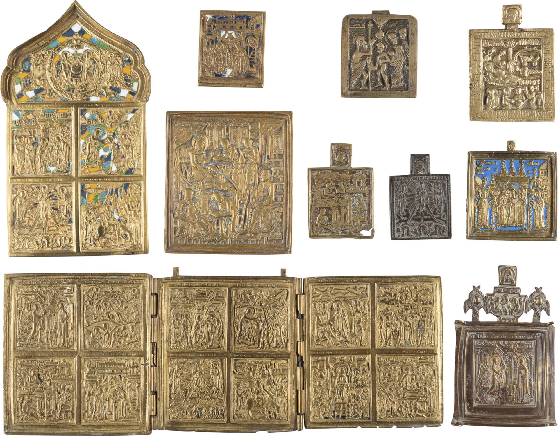 SAMMLUNG VON ZEHN BRONZE-IKONEN: HOCHFESTE DES ORTHODOXEN KIRCHENJAHRES  - Bild 3 aus 3