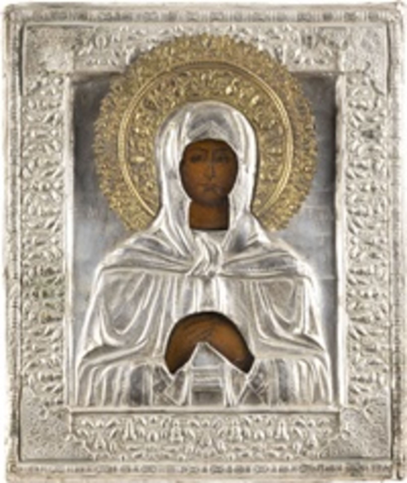 IKONE MIT DER HEILIGEN MARIA MAGDALENA MIT OKLAD  - Bild 2 aus 3