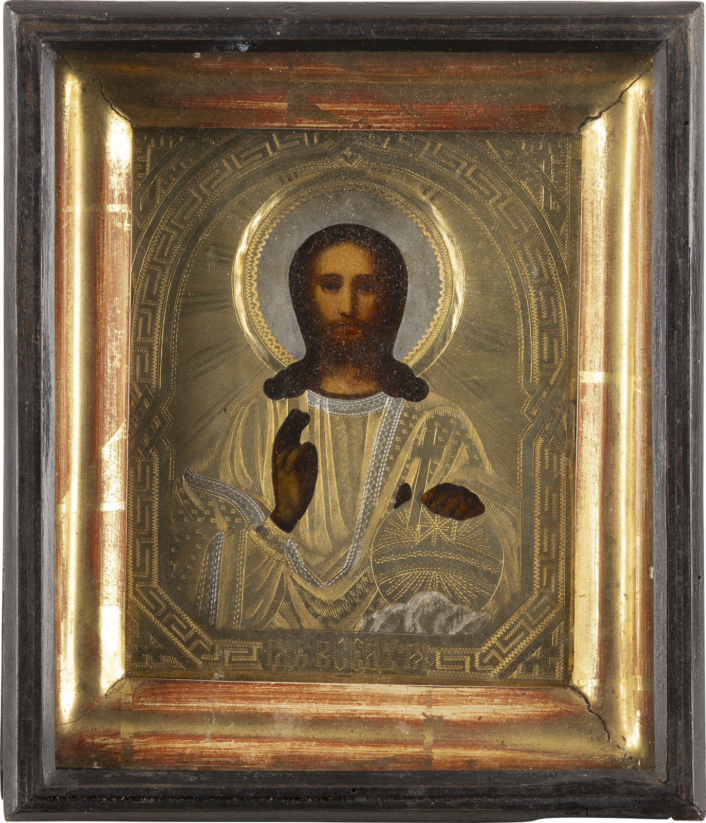 ZWEI IKONEN: CHRISTUS PANTOKRATOR MIT OKLAD IM KIOT UND JOHANNES DER KRIEGER - Image 4 of 4