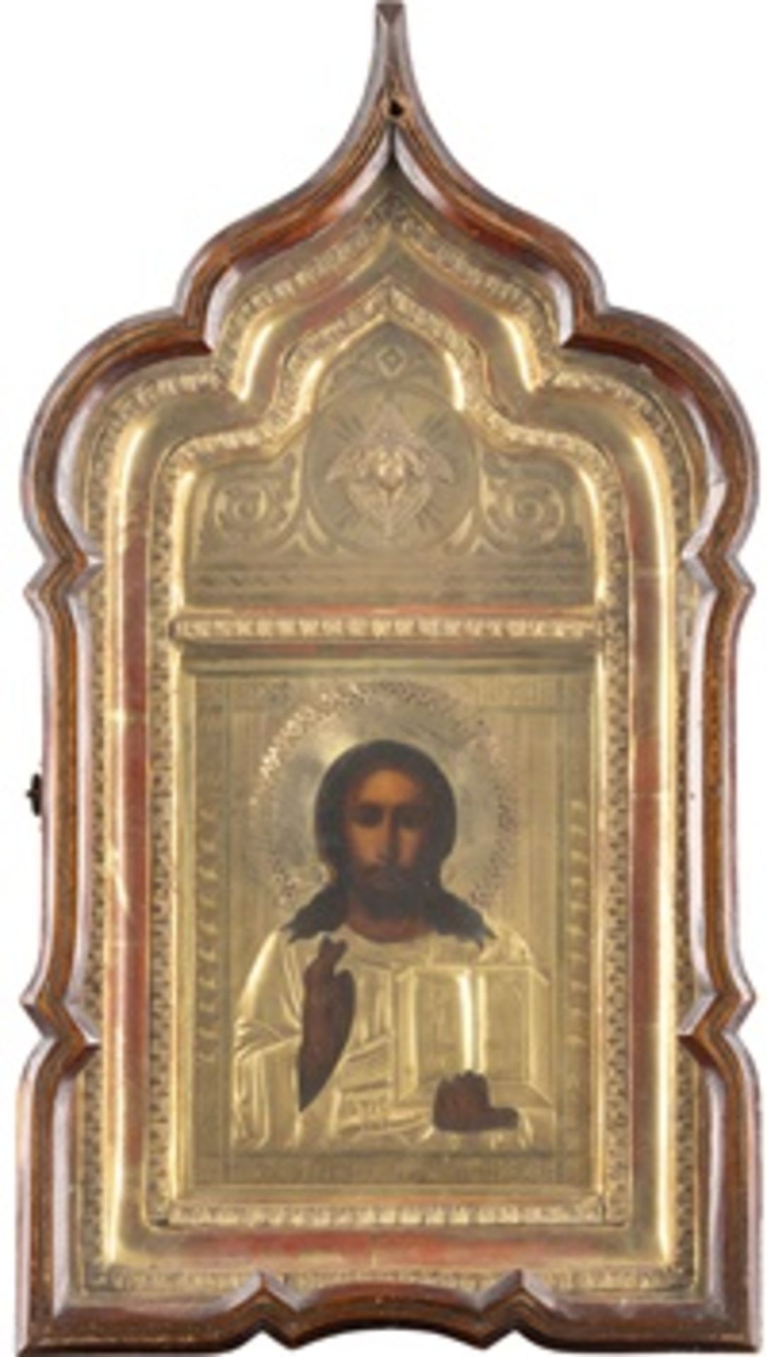 IKONE MIT CHRISTUS PANTOKRATOR MIT OKLAD IM KIOT  - Bild 2 aus 3