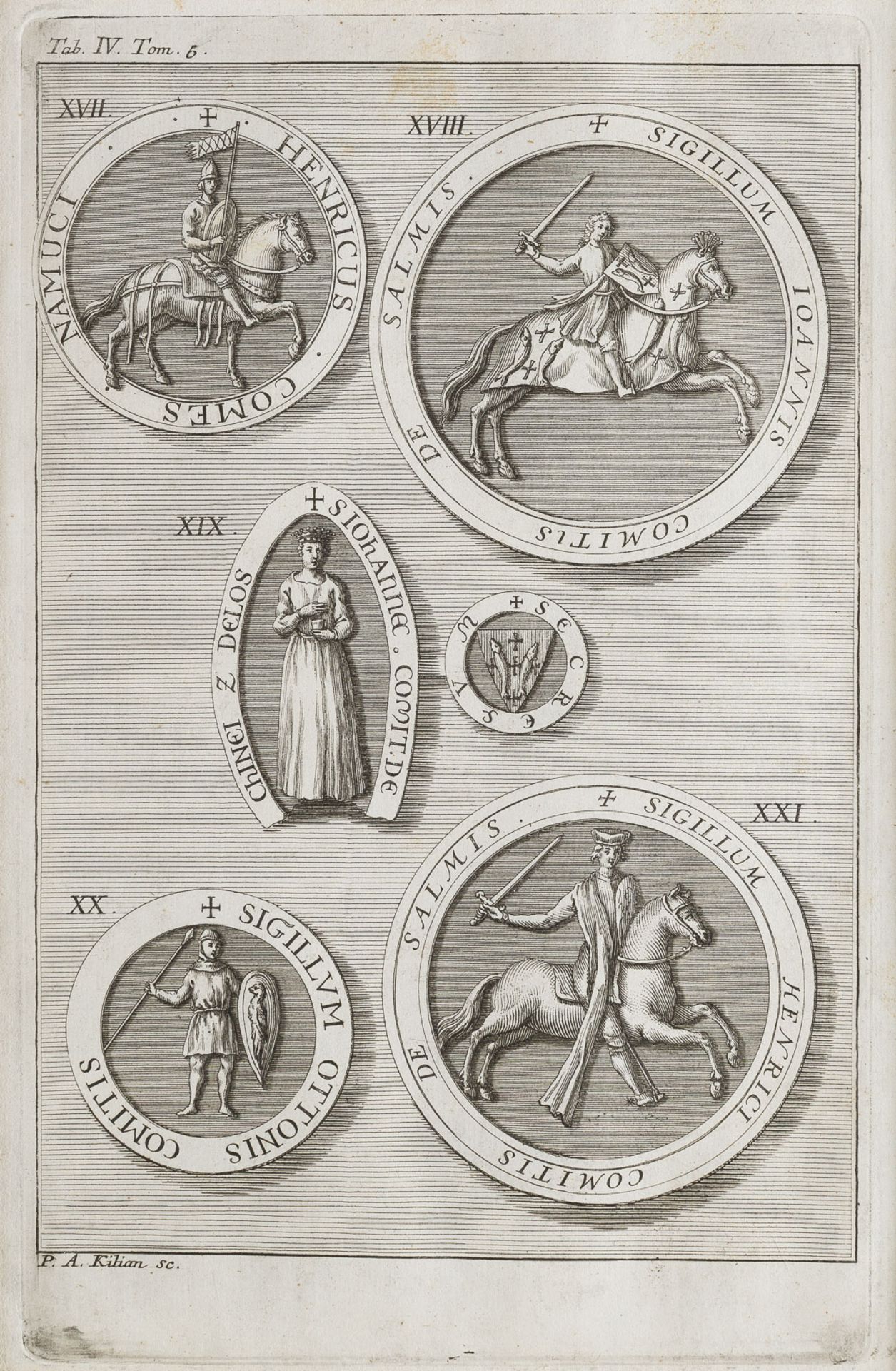 16 Siegel-Kupferstiche aus 'Sceaux et monnoies des Comtes et Ducs de Luxembourg et des Comtes de Chi - Image 4 of 5