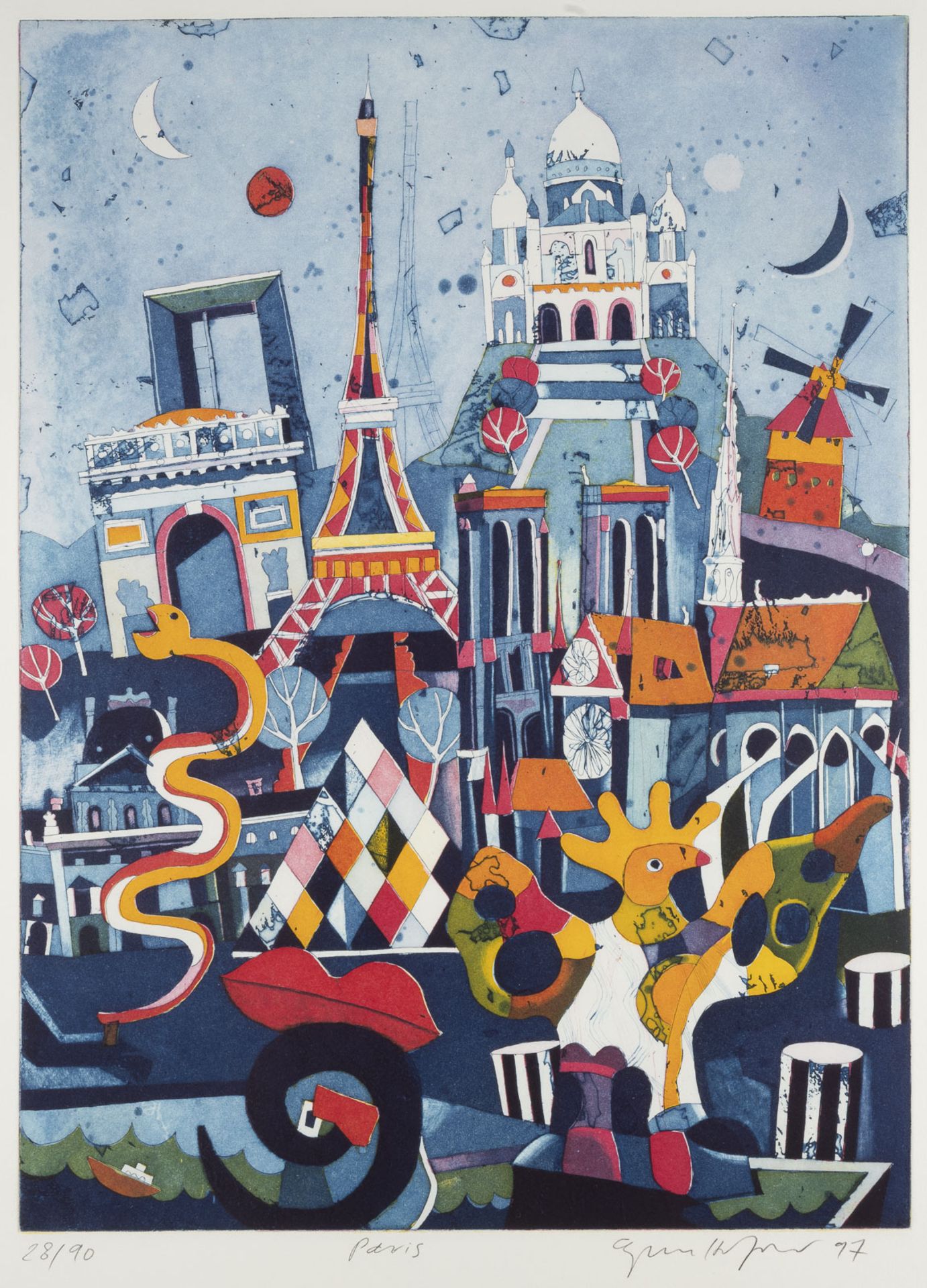 GERHARD HOFMANN PAAR RADIERUNGEN ('NEW YORK' / 'PARIS') (1997)