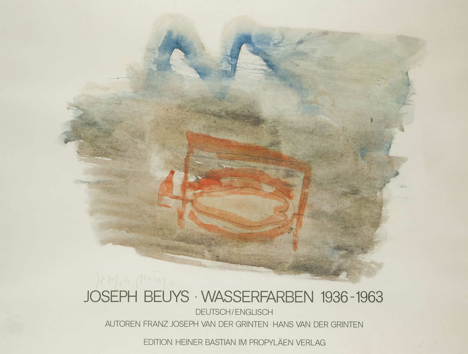 SIGNIERTES AUSSTELLUNGSPLAKAT 'WASSERFARBEN 1936-1963'