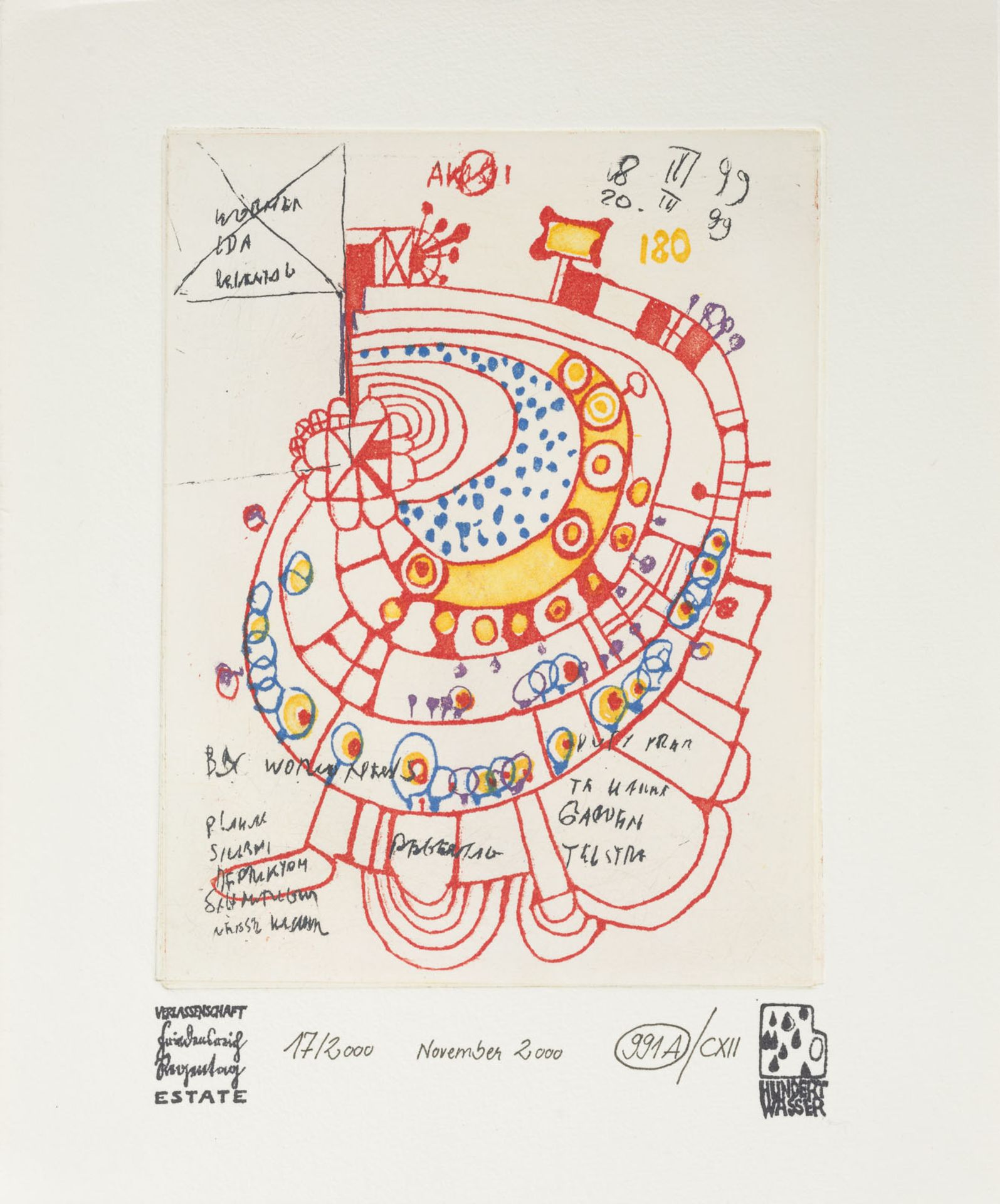 FRIEDENSREICH HUNDERTWASSER 'LEBEN UND WERK', 2 BÄNDE MIT FARBRADIERUNG - Bild 3 aus 3