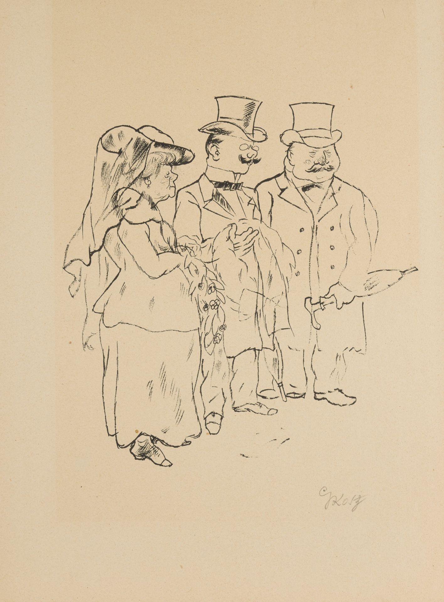 GEORGE GROSZ 'HINTERBLIEBENE' (1921)