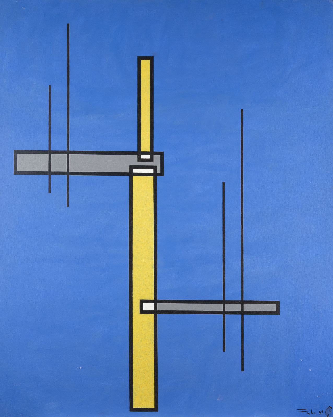 KONVOLUT VON 5 GEMÄLDEN (GEOMETRISCHE KOMPOSITIONEN, 1997) - Image 2 of 5