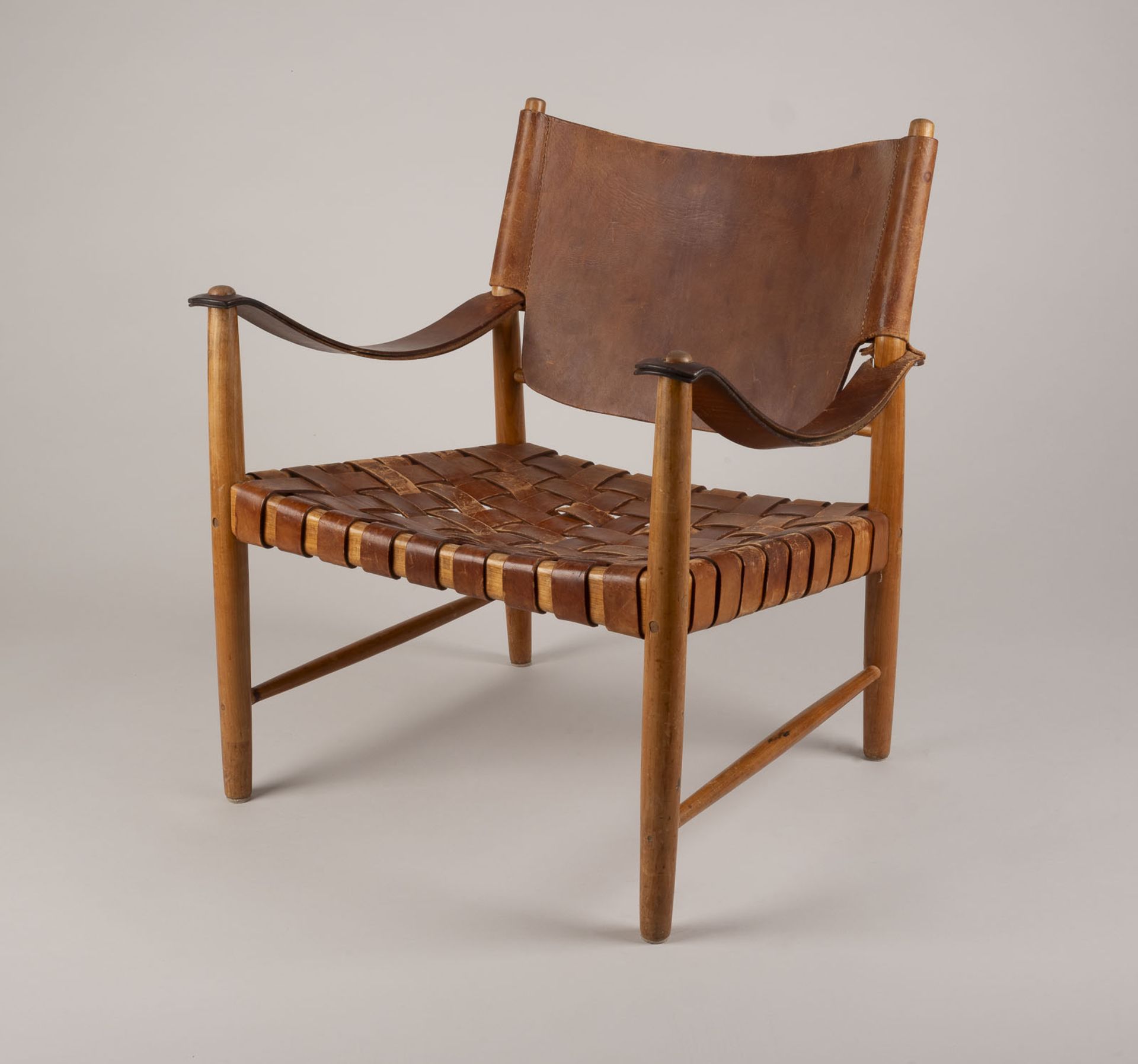 ARNE NORELL (IM STILE VON) MID-CENTURY SESSEL MIT LEDERGEFLECHT