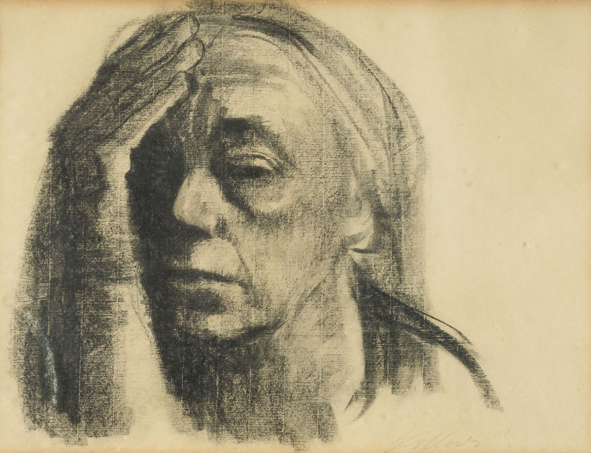 KÄTHE KOLLWITZ 'SELBSTBILDNIS MIT AUFGESTÜTZTEM RECHTEN ARM'