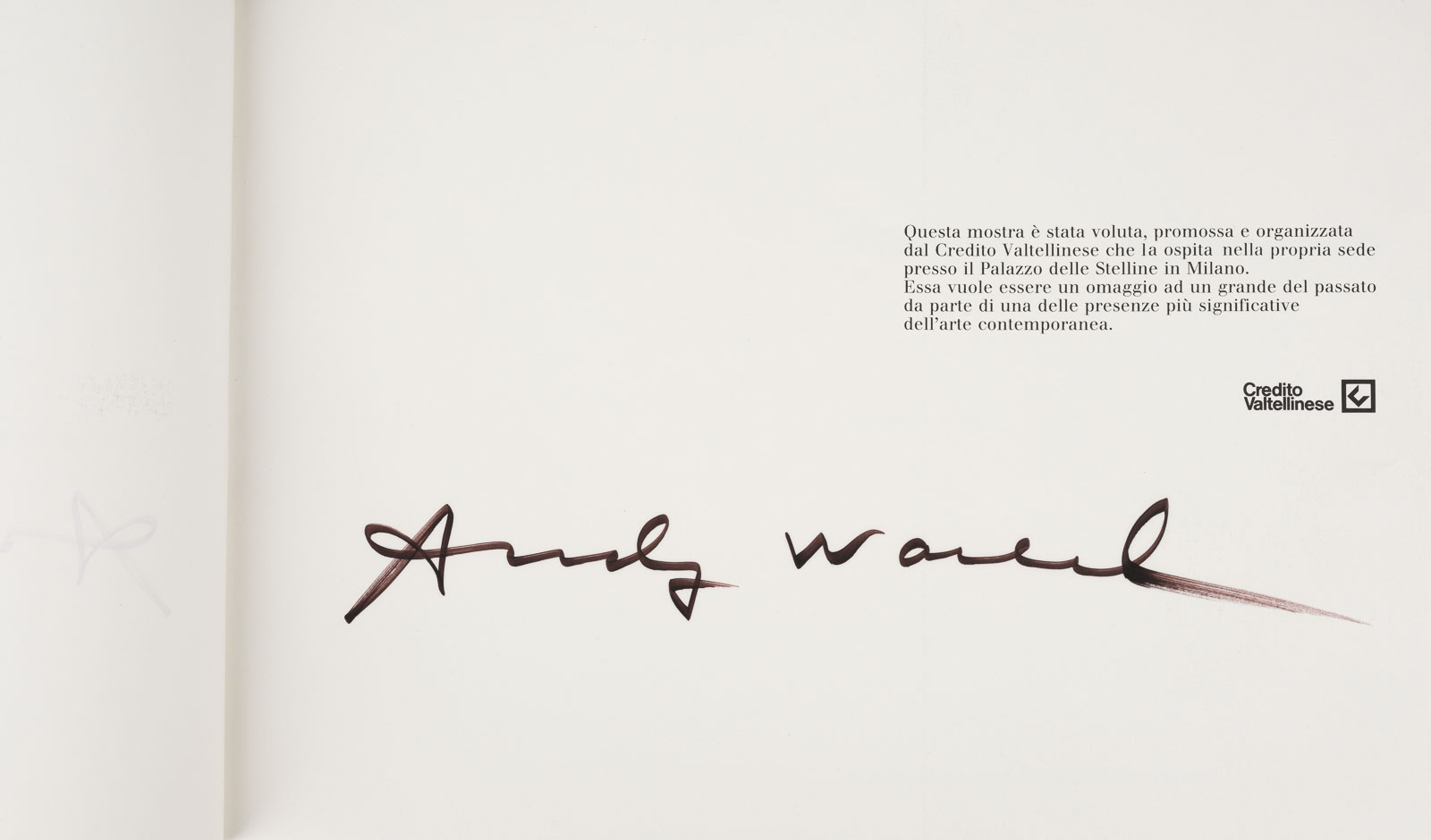 HANDSIGNIERTER AUSSTELLUNGSKATALOG 'WARHOL IL CENACOLO' (1987) UND SIGNIERTE AUSGABE 'INTERVIEW' (12 - Image 3 of 3