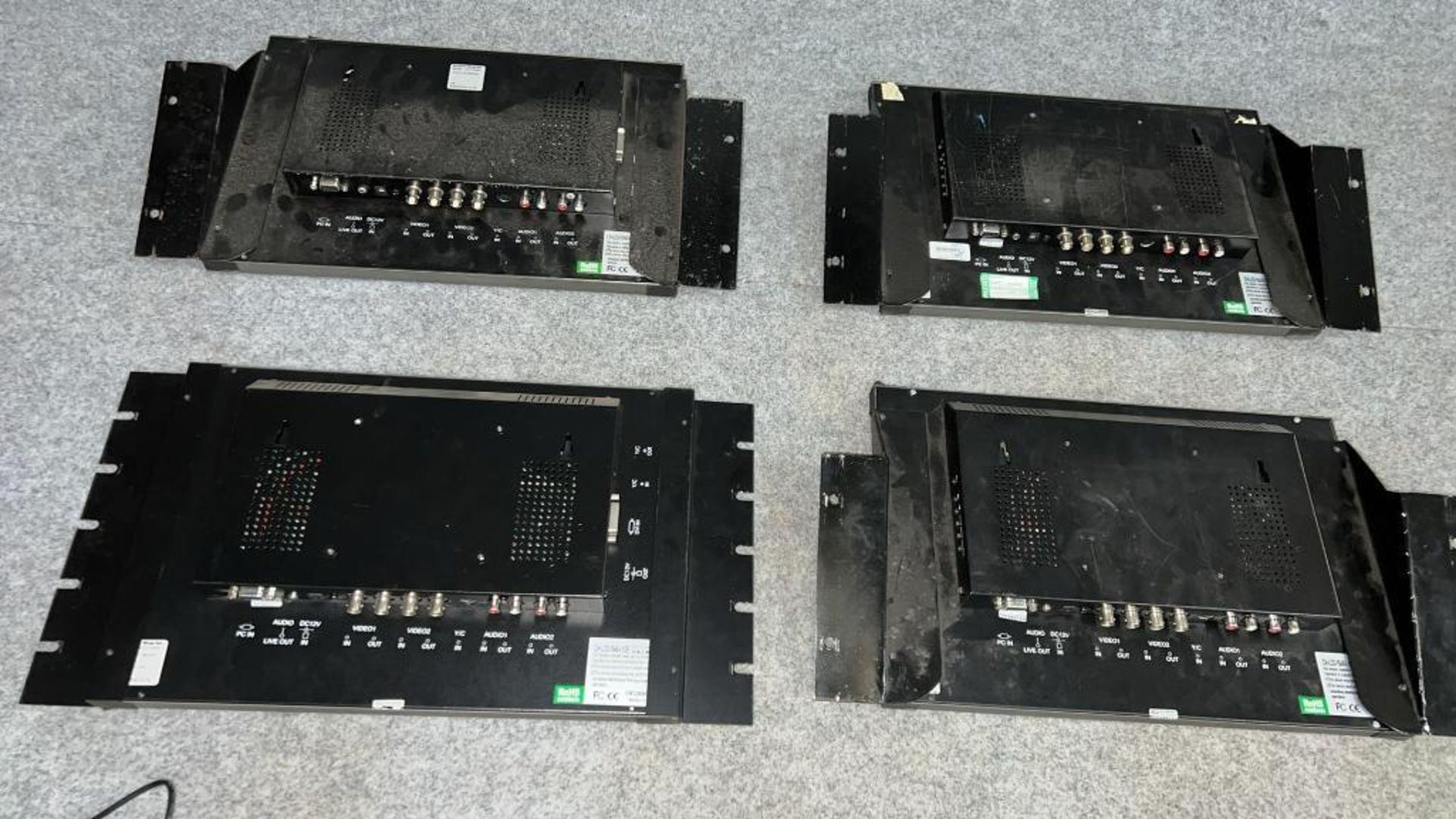 (Qty 4) 15.4"LCD monitors with 4x psu's in two variants of metal mounting brackets Model: CH-LCD 154 - Image 6 of 14