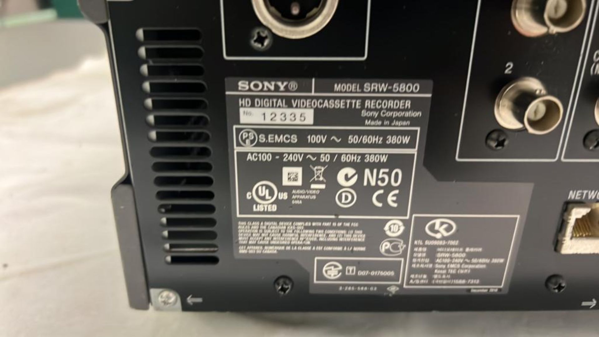 Sony SRW-5800/2 HDCAM Studio Recorder with flight case SN: 12335 - Image 5 of 8