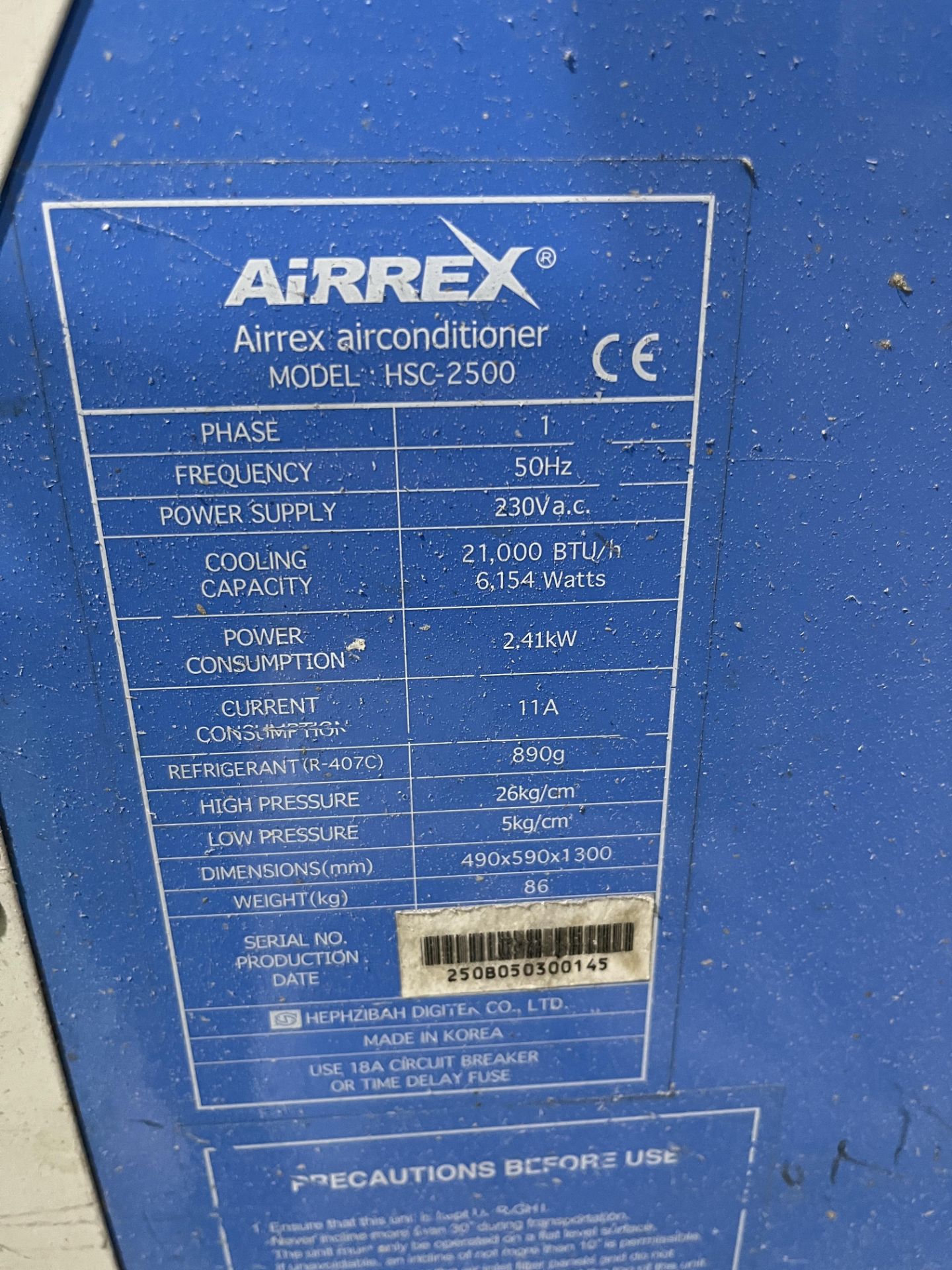 Airrex Aircon HSC-2500 Mobile Extractor - Image 2 of 2