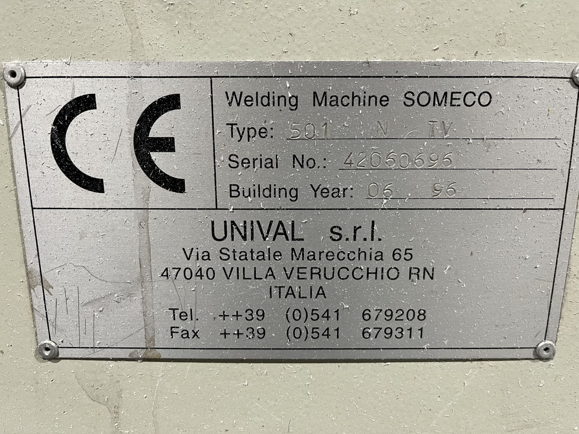 SP04 Someco 501 NTV Single Head Welder Serial No. 42060696 (1996) - Image 2 of 2