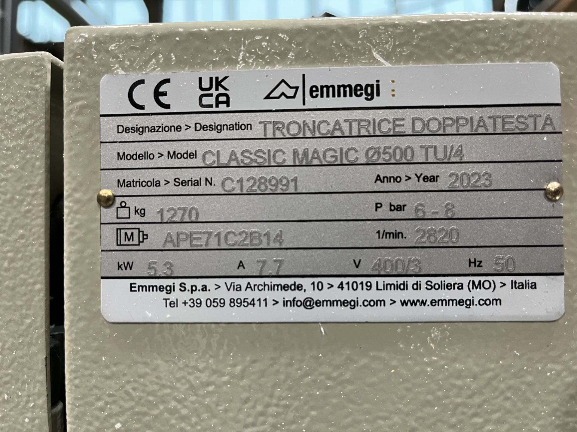 Emmegi Classic Magic 500 Double- Head Cutting Off Machine, Serial No. C128991 (2023) with Emmegi MG4 - Image 2 of 6