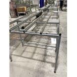3 Steel Framed Brush Topped Assembly Benches each 2.6 x 1.2m