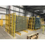 5, Caged Steel L Shaped Glass Racks, each circa 4.1m Wide x 2.5m High &amp; contents to Include Appr