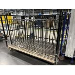 4. Steel fabricated door panel storage/transport trollies with forklift lifting pints. 19 panel loca