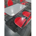 Four Person Steel Framed Canteen Table