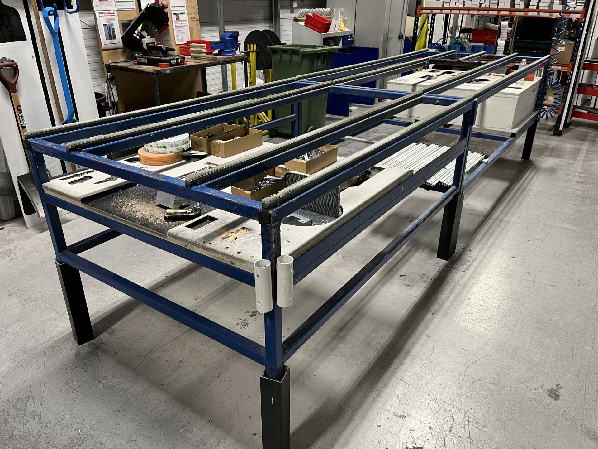 2, Steel fabricated assembly benches with tool storage, Approx, size 4.2Wx1.2Dx1.0H mtrs - Image 2 of 2