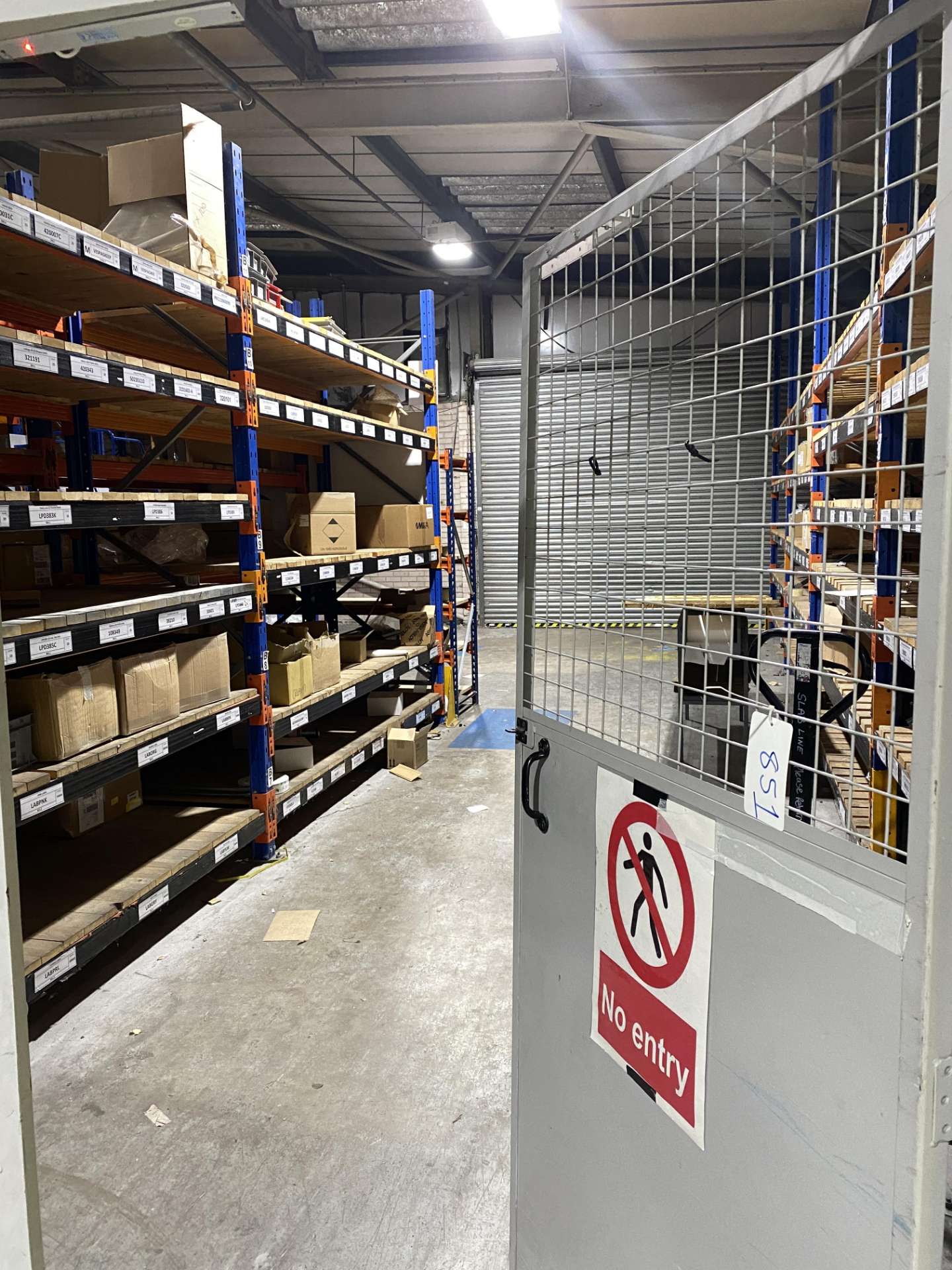 19 Bays of Slotted Steel Pulled Racking, External Security Caging ...