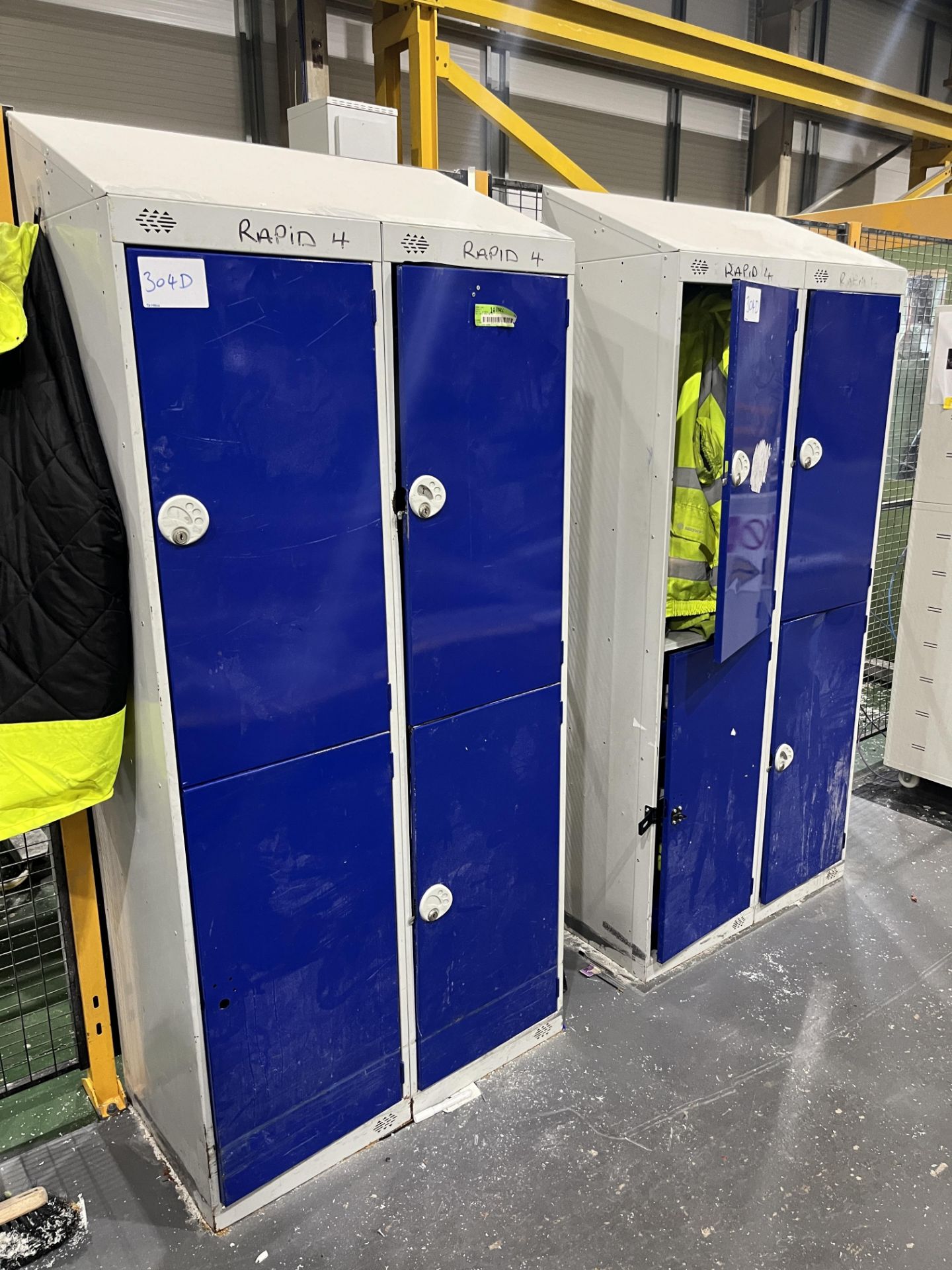 2 Steel 4 Compartment Lockers