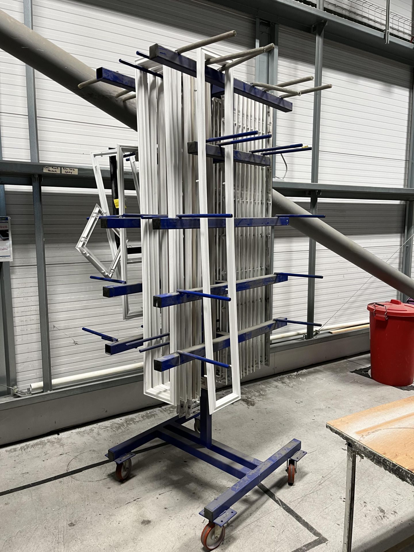 3, Steel fabricated 'xmas tree' window frame component storage trolleys, Apprx sixe 2.2Hx1x1mtrs - Image 2 of 3