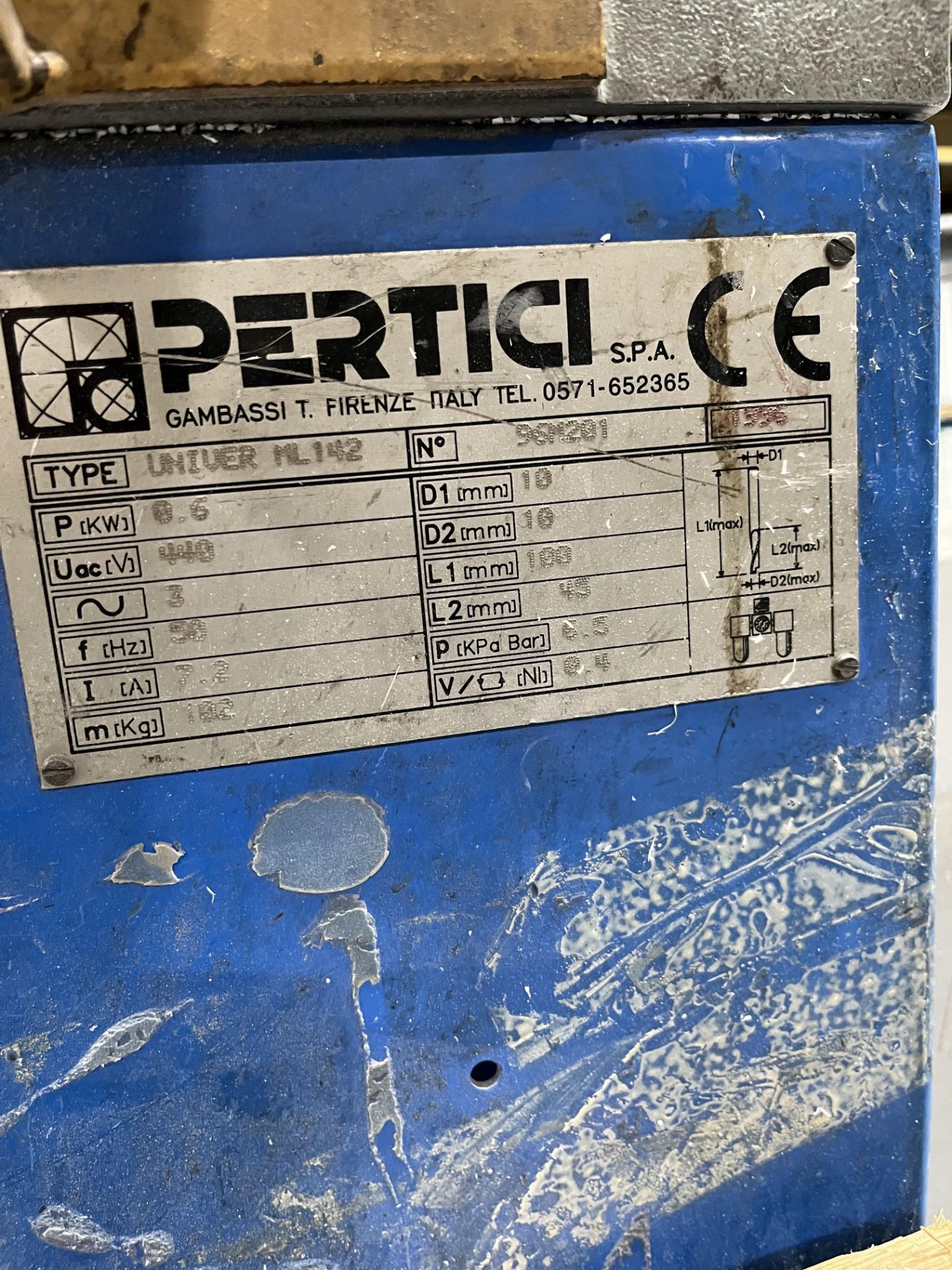 Pertici ML142 Drain Slot RouterSerial No. 96M201 (1996) - Image 2 of 2