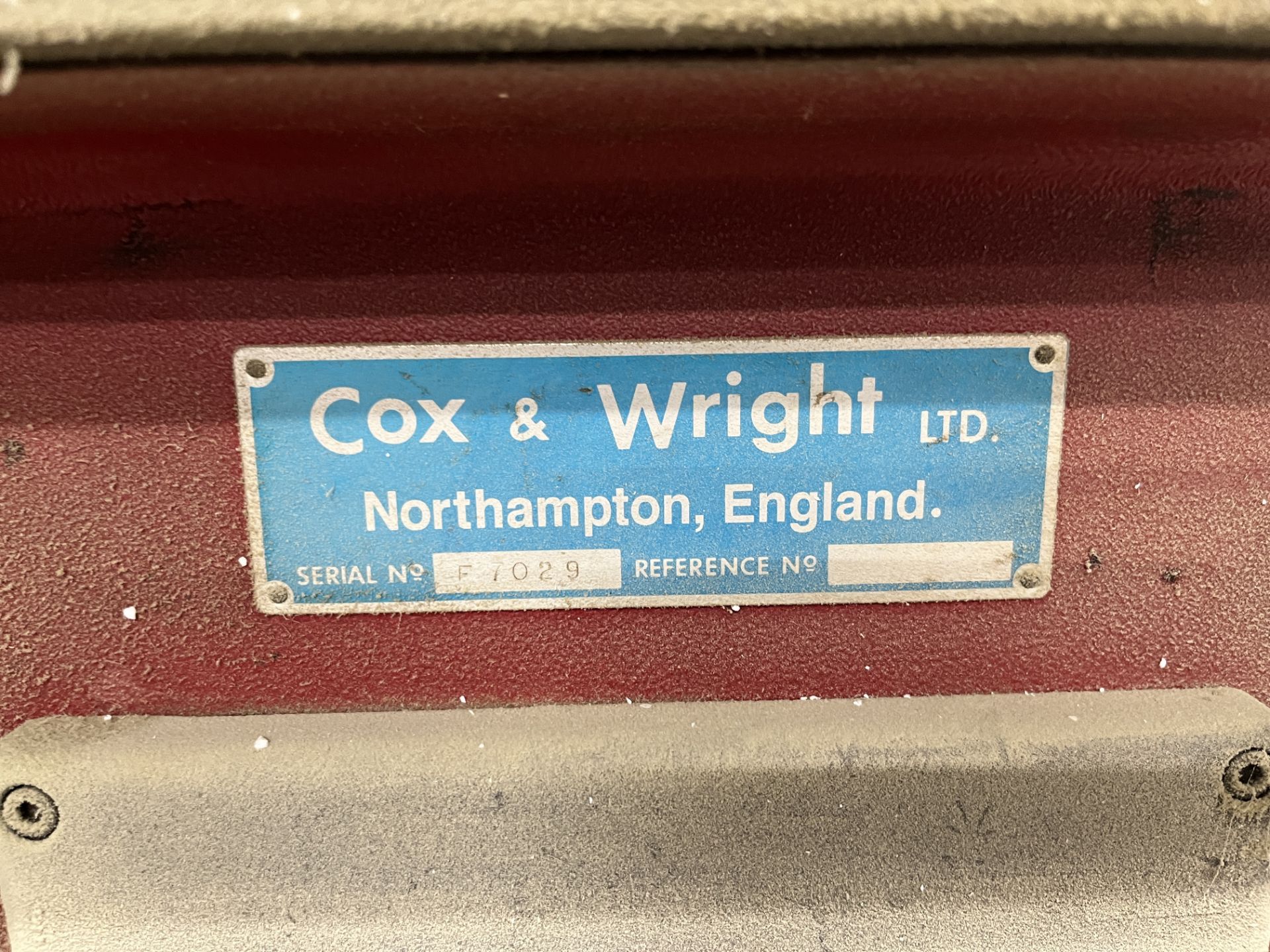Cox & Wright Travelling Head Beam PressSerial No. F7029 - Image 2 of 2