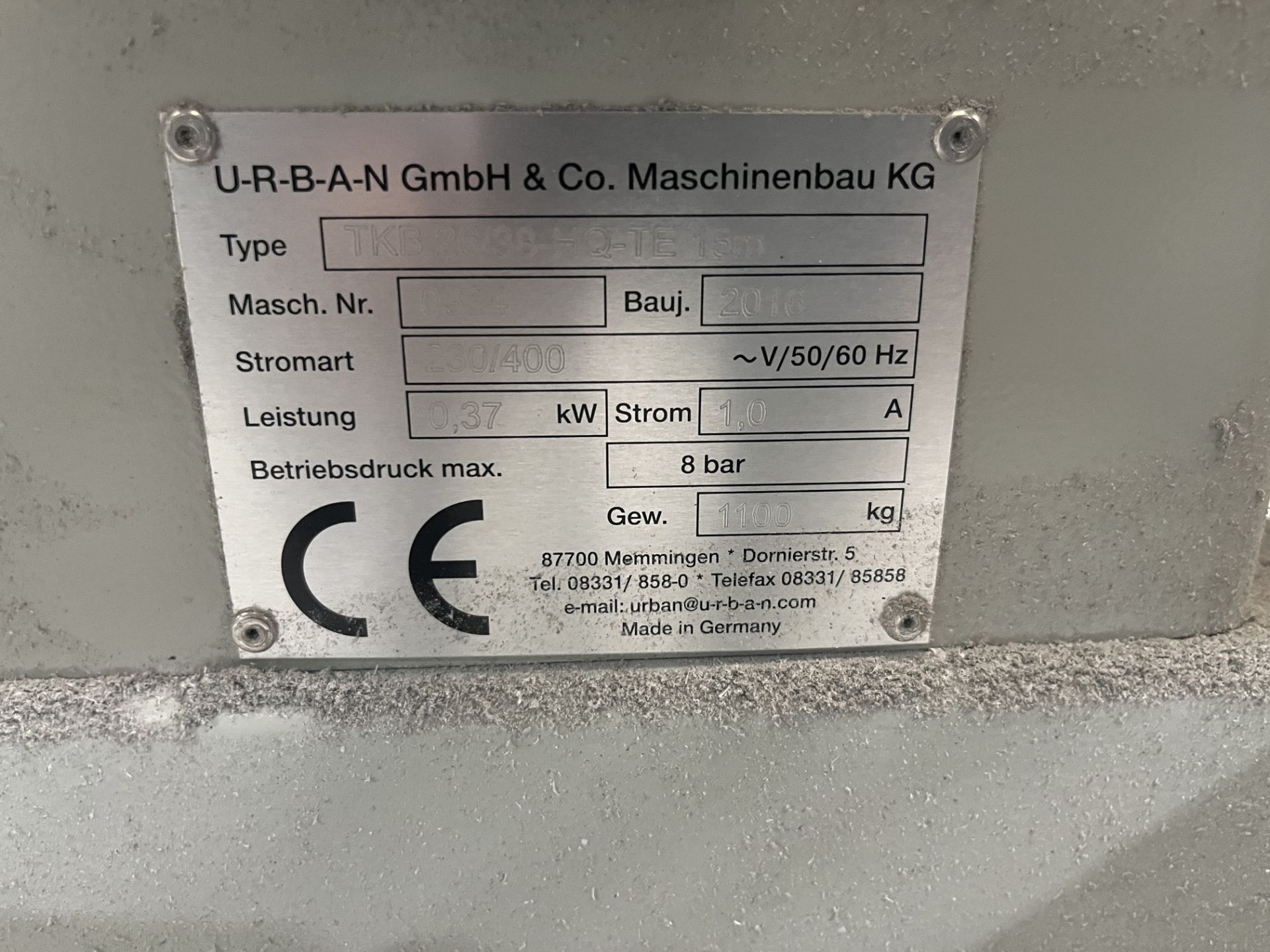 Urban TKB 26/38-HQ-TE 15m MUG Transfer System, Serial No. 384 (Installed December 2016) with Control - Image 2 of 3