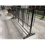 3, Steel fabricated, floor mounted, uPVC door frame storage racks - Two single sided racks, 1 two si