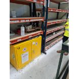 2 Bays of Pallet Shelving, Loose Contents, Double Door Steel COSHH Cabinet &amp; Contents